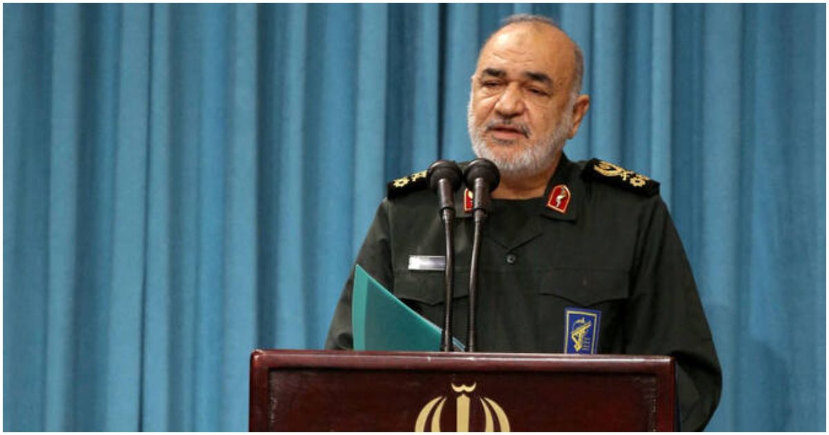 ইরানের ইসলামি বিপ্লবী গার্ড কোর-আইআরজিসির প্রধান কমান্ডার মেজর জেনারেল হোসেইন সালামি। ছবি: আরব নিউজ